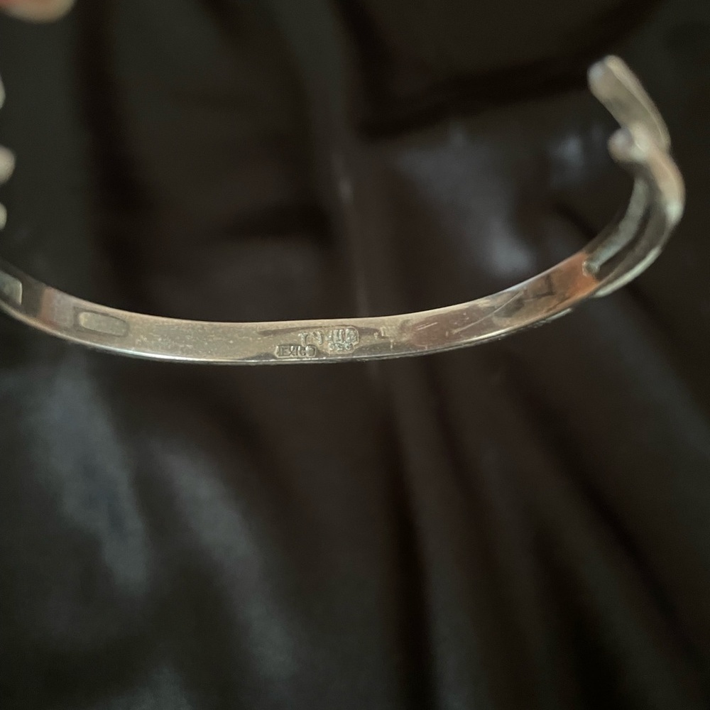 TAXCO MEXICO 925 Silver Bracelet with Turquoise and Onyx Inlay - Picture 3 of 3